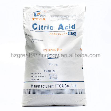 Weifang ttca brand Monohydrate citric acid anhydrous citric acid China good price