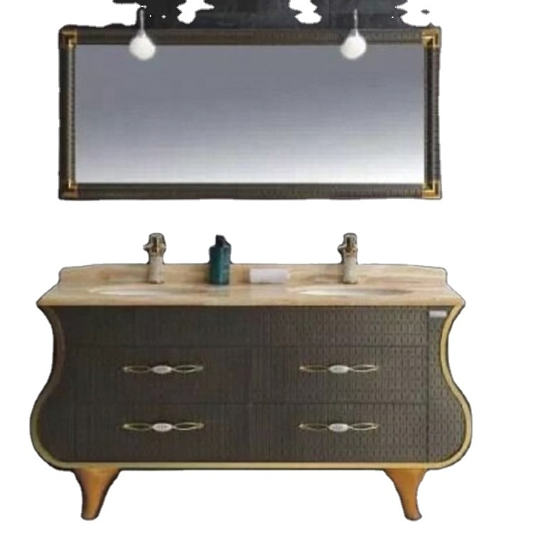 Hangzhou double sink  luxury 48 inches stainless steel  bathroom vanity steel cabinet