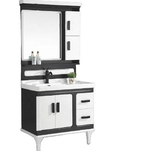 black and white floor pvc bathroom cabinet hangzhou