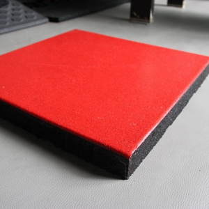 Anti-Shock 15-50mm Thick Gym Floor Rubber Rubber Tiles red color