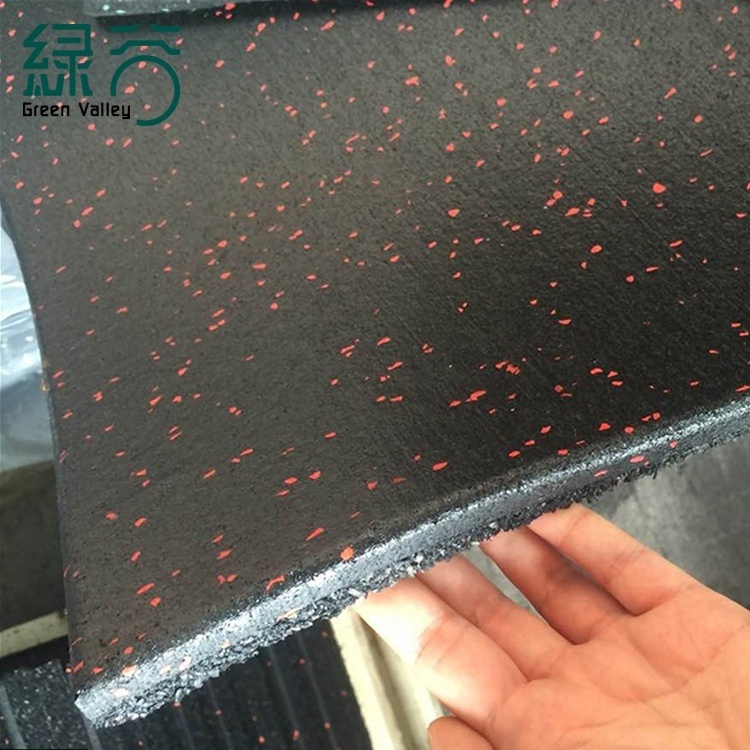 Anti-Shock 15-50mm Thick Gym Floor Rubber Rubber Tiles red color