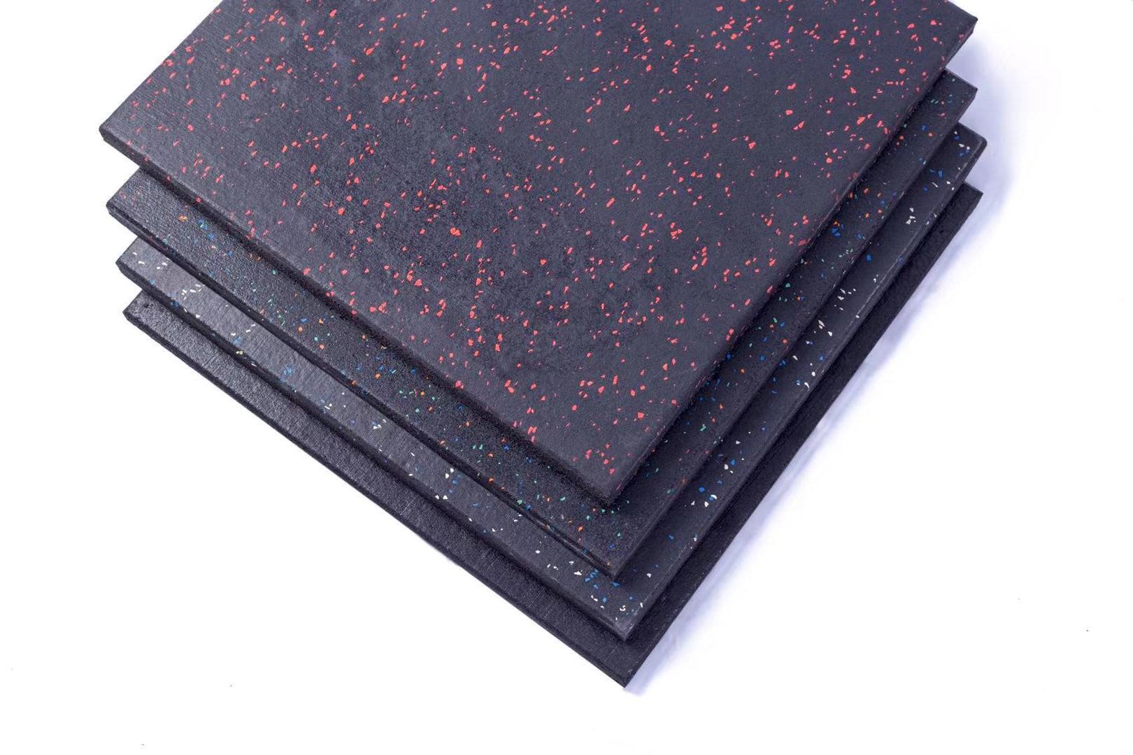 Anti-Shock 15-50mm Thick Gym Floor Rubber Rubber Tiles red color