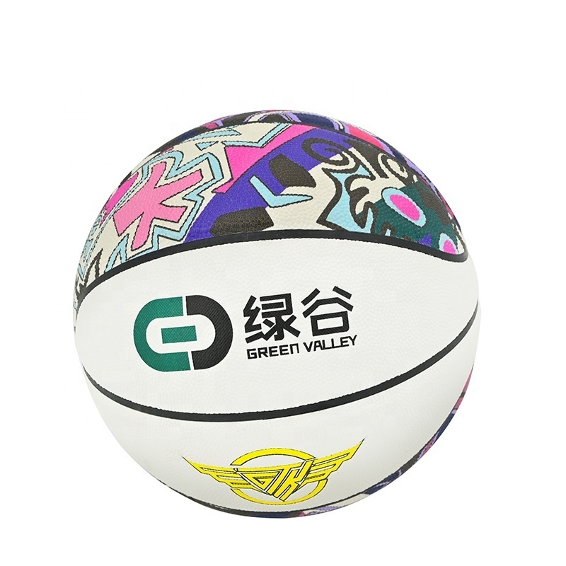 Custom made promotional bulk PU basketball outdoor size 5 /6 /7