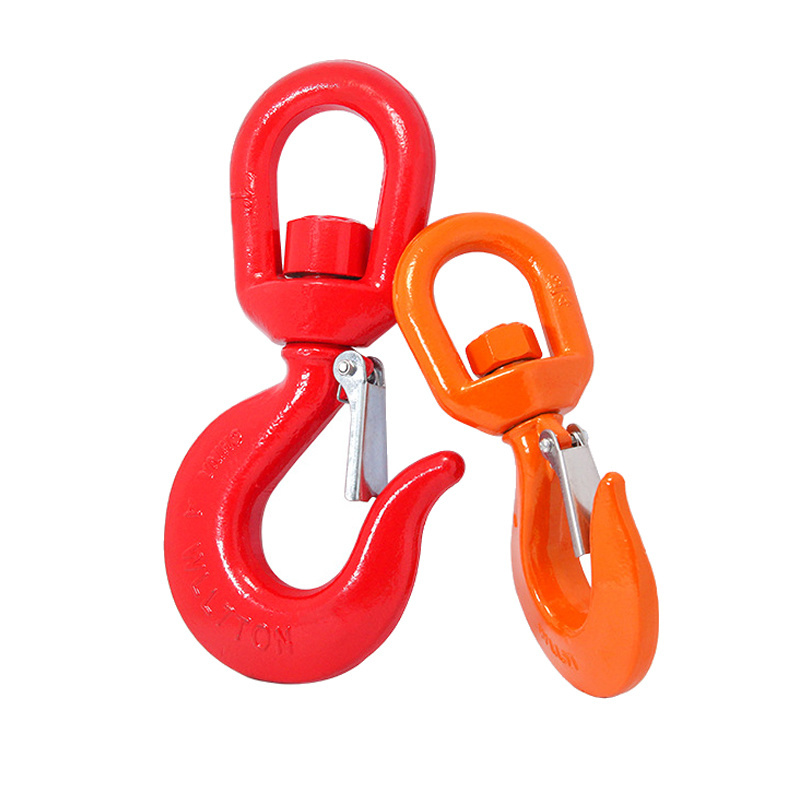 Carbon steel 0.75 ton Swivel safety hook with latch Lifting Swivel Hooks for factory