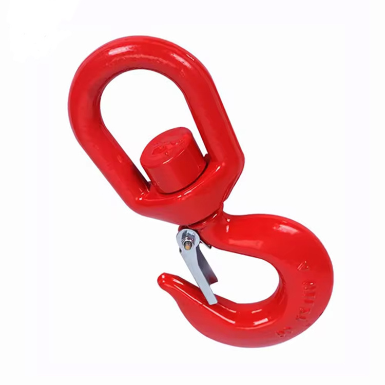 Carbon steel 0.75 ton Swivel safety hook with latch Lifting Swivel Hooks for factory