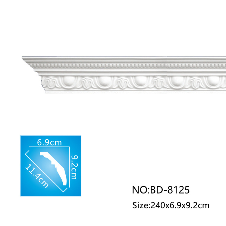 With Led Polyurethane Decoration Wall Fixable Cornish Moulding Pu Carved Ceiling Corner Molding