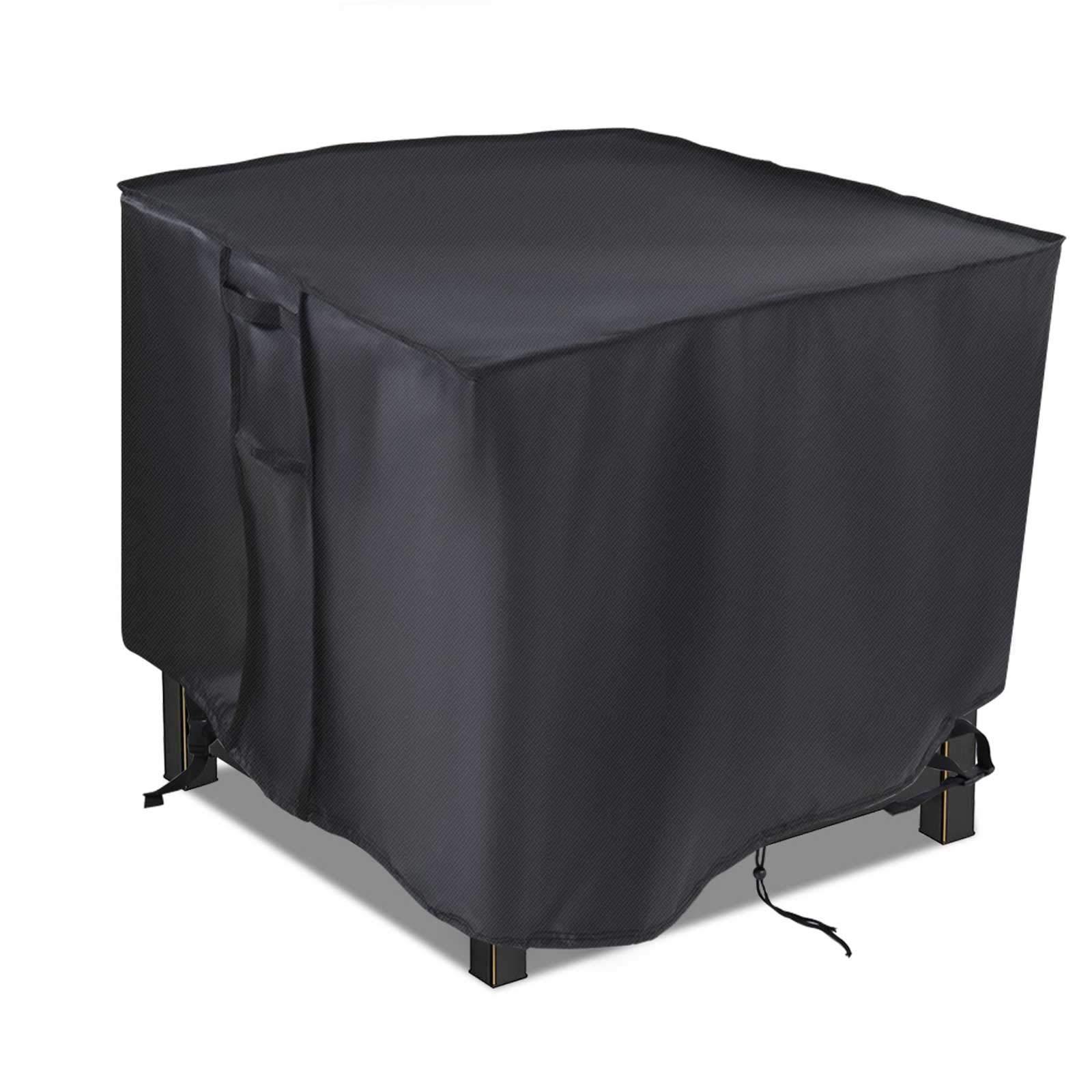 Waterproof 600D Heavy Duty Windproof Black Square Gas Fireplace Fire Pit Table Cover Patio Fire Pit Table Cover