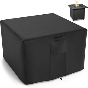 All Weather Resistant 28-30 Inch Fire Pit Cover 600D Waterproof Square Fire Pit Cover For Propane Fire Pit Table