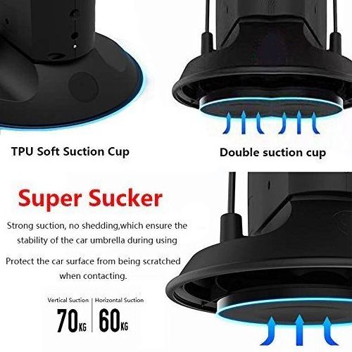 Black electric automatic sun shade wind-resistant car top umbrella with remote control wireless