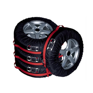 Customized Logo Tire Bag With Handle  Universal Tire Cover Car Tires Storage Bag Vehicle Wheel Protector 4pcs