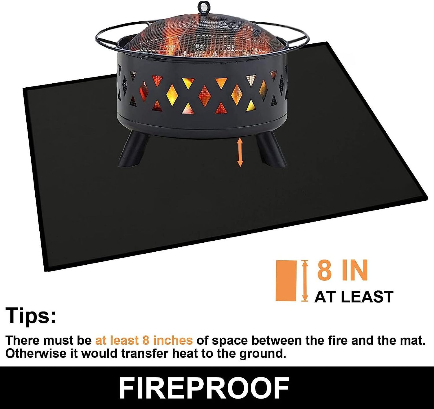 Under Grill Mat, 40 X 50 in Fire Pit Mats Protects Decks and Patios, Fireproof Grill Pad for Outdoor Grill