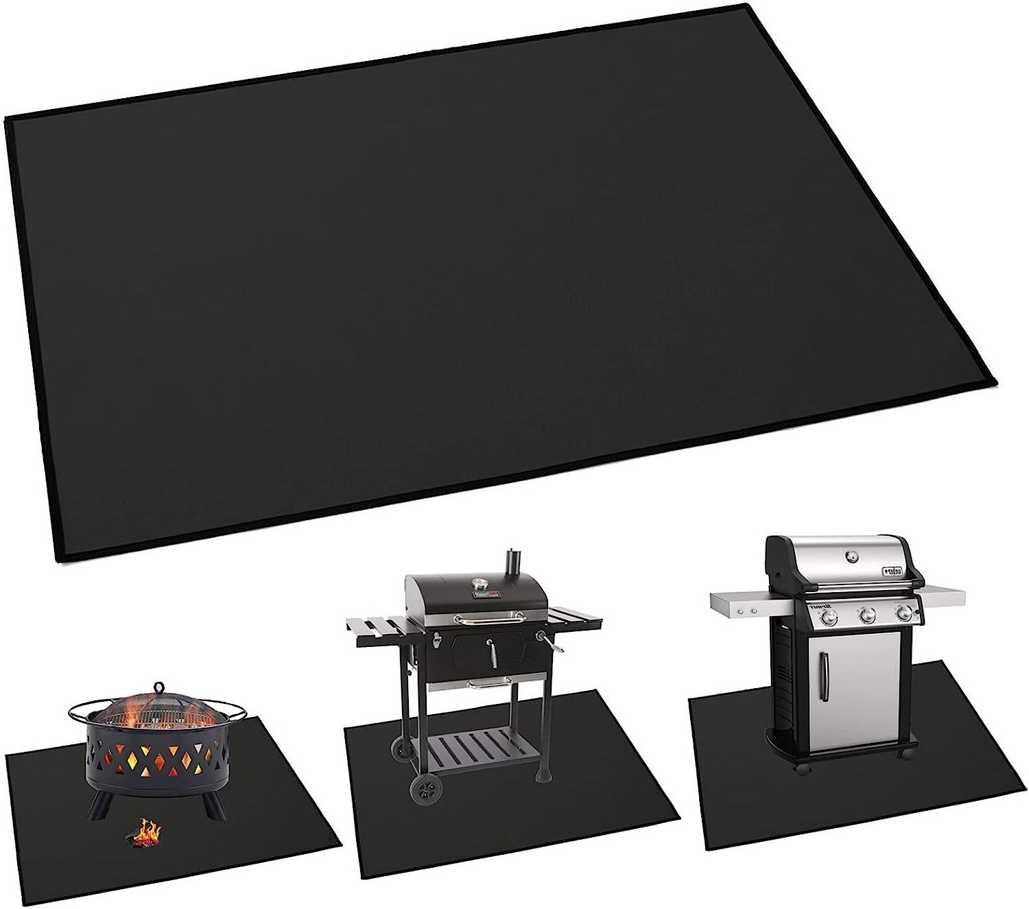 Under Grill Mat, 40 X 50 in Fire Pit Mats Protects Decks and Patios, Fireproof Grill Pad for Outdoor Grill