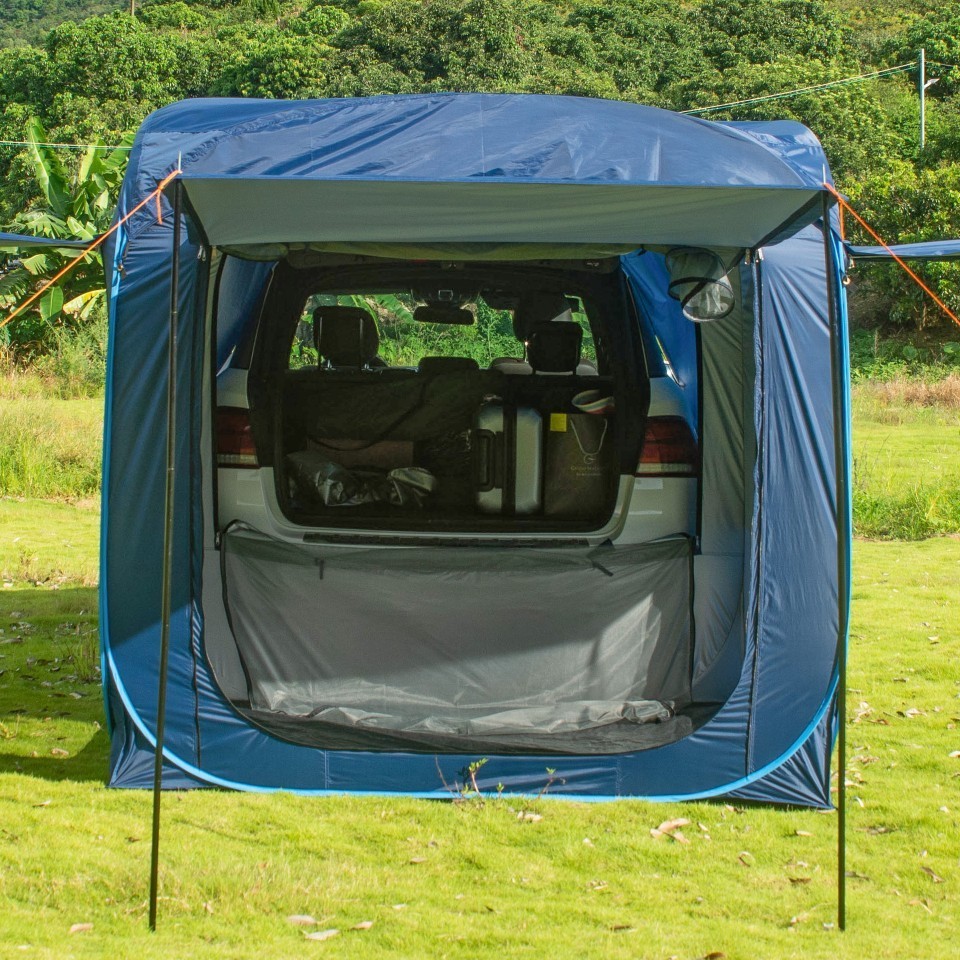 STOCK Self-drive car tail tent car side outdoor camping extend quick close free build quick open rain mosquito rain tent