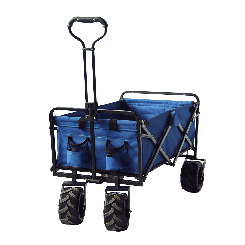 Outdoor Classic High PU Material Sand Beach Folding Wagon Cart Wheel 7x4 ''