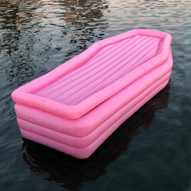 Customized PVC Inflatable Coffin Pool Float Cooler Gift for Halloween Party