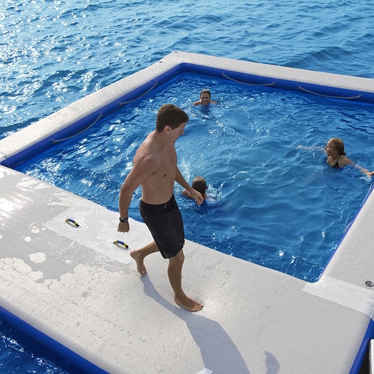 Foldable and Removable Inflatable Yacht Floating Ocean Sea Swimming Pool with Anti Jellyfish Net for Sale