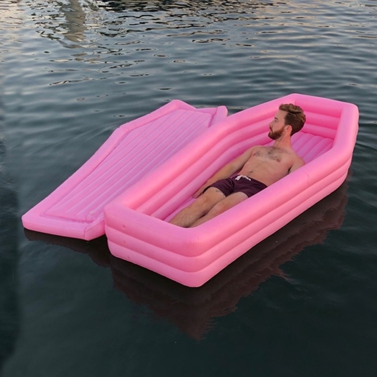 Customized PVC Inflatable Coffin Pool Float Cooler Gift for Halloween Party