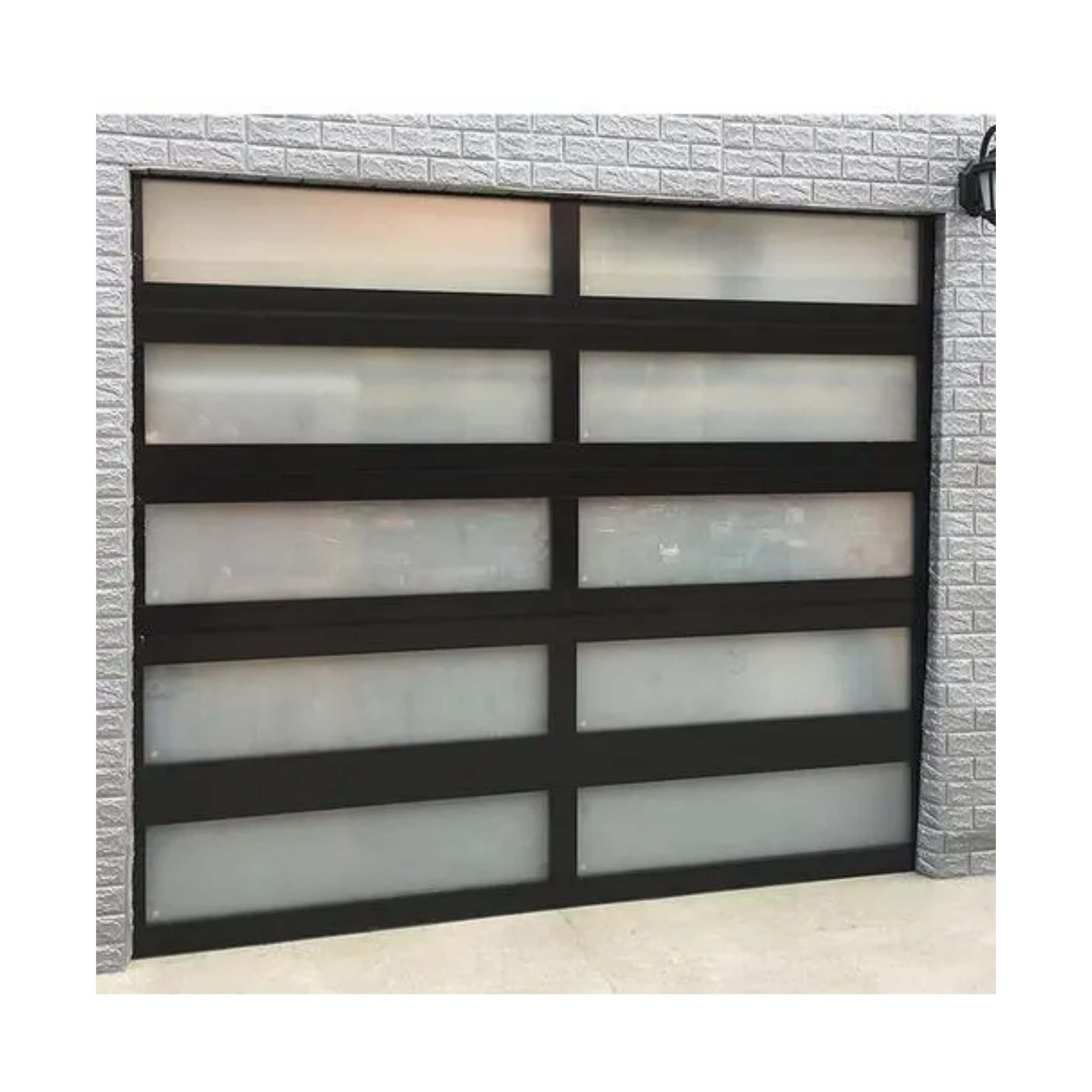 Modern sectional overhead full view aluminum tempered glass panel garage door price plexiglass garage door