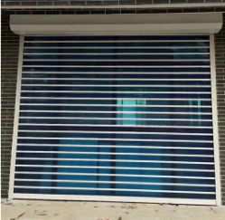 High Quality Automatic Windproof Roller Crystal Shutter Door for Sale PVC Plastic Graphic Design Commercial Modern Folding