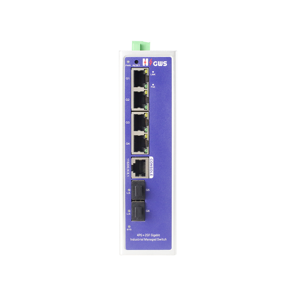 GWS-IPS5006PFM Managed POE Fiber Switch 6 Gigabit ports+4*10/100/1000M POE ports Industrial media converter