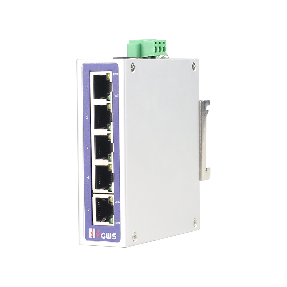 IP30 DC44~56V Industrial Grade 100M Ethernet 4 PoE Switch for IP Camera