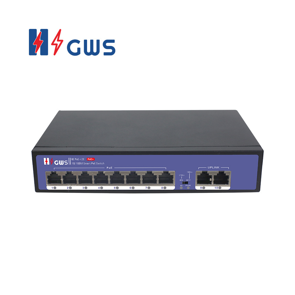 POE Switch 8 Port 10/100mbps for IP Camera Network Switch 8 Port 10 with Build-in 52V Power Supply Full-duplex