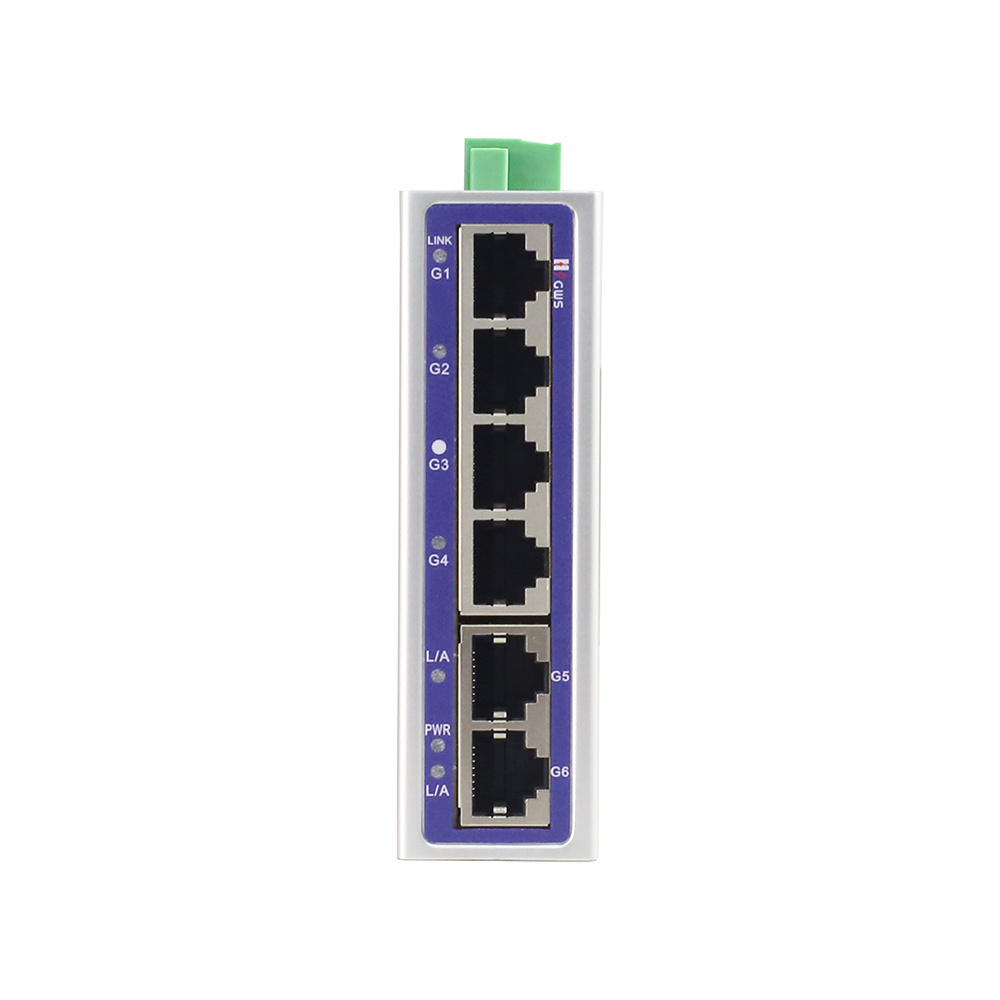 10/100/1000M Ethernet Industrial Din-Rail Network Switch with 6-port 24V/24W Power Supply