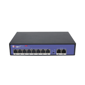 CCTV 8 port PoE switch OEM PoE Switch 10 port 10/100 switch with 8 port POE For IP Camera Network camera