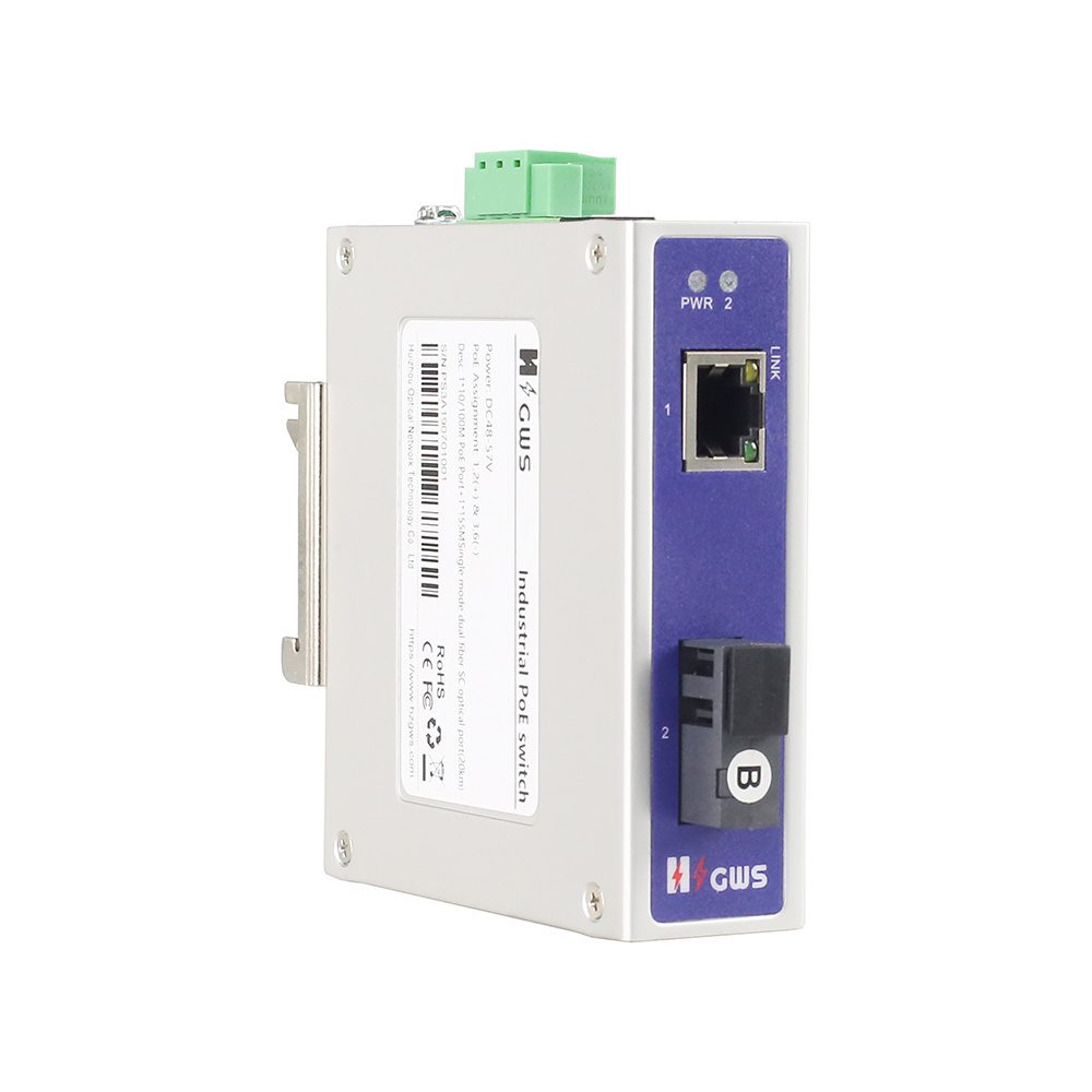 Din Rail Switch Industrial Ethernet 2-port 10/100M For CCTV System