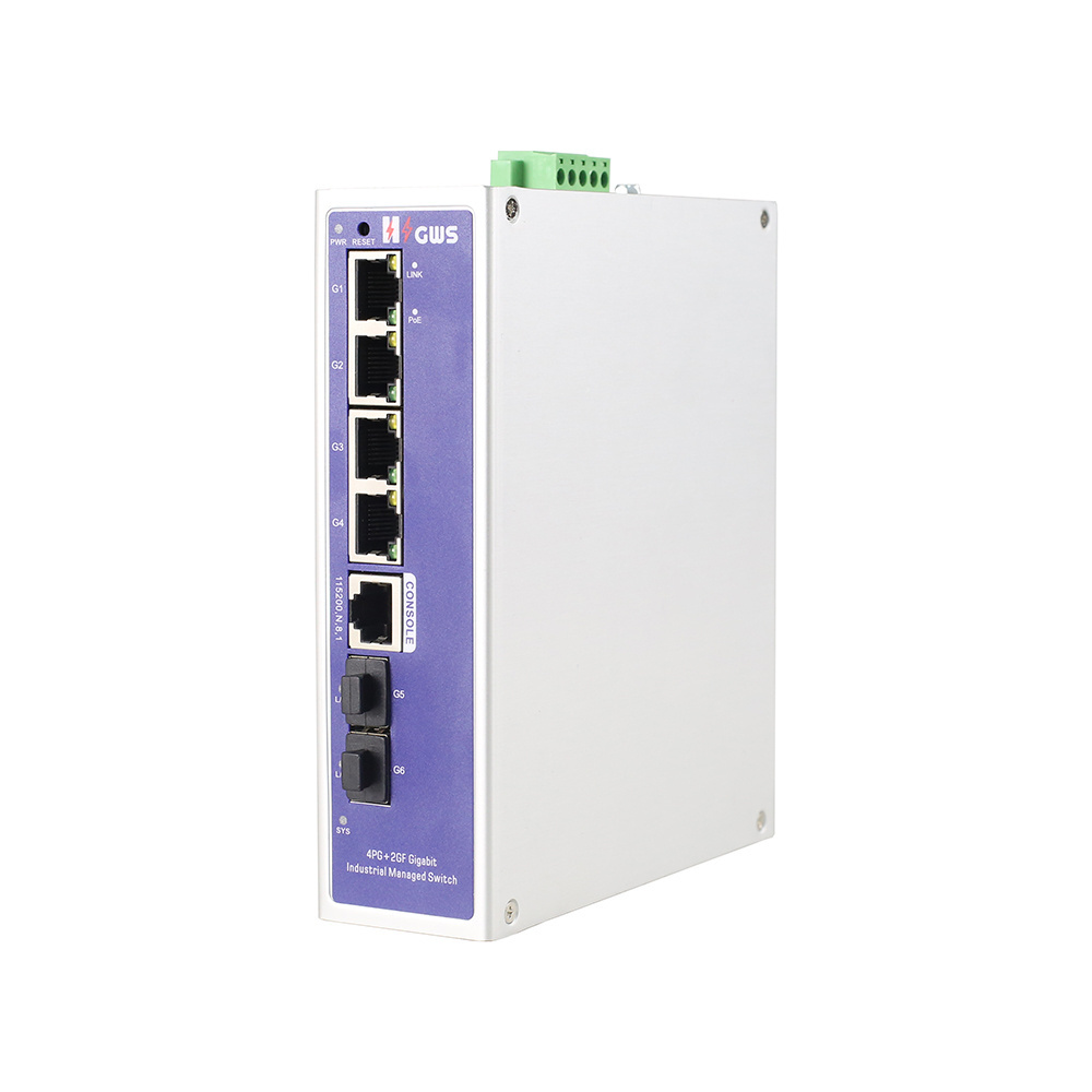 GWS-IPS5006PFM Managed POE Fiber Switch 6 Gigabit ports+4*10/100/1000M POE ports Industrial media converter