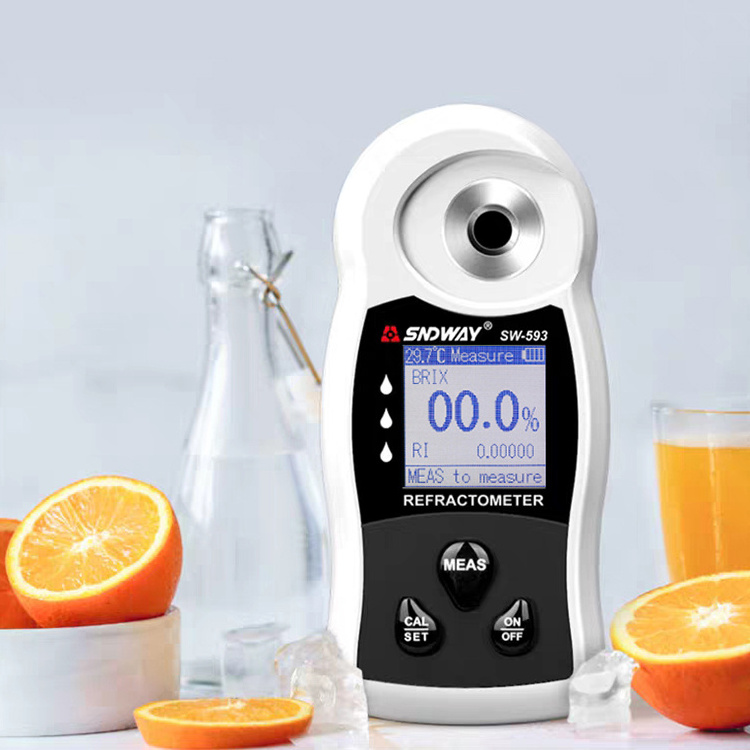 new SW-593 Sugar Brix Meter Digital Refractometer 2 in 1 measure for Sugar concentration and refractive index