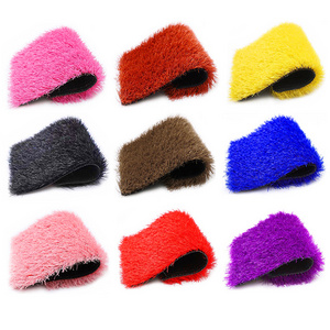 Colorful soft blue yellow white purple red pink artificial turf grass