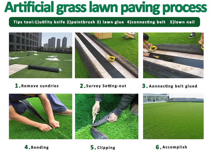 Abrin Installation  Synthetique Artificial Grass Lawn Landscape Artificial Grass Roll Glue Soccer Tennis  Artificial Turf Glue