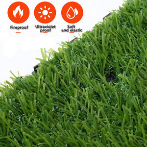 Artificial Grass Tile waterproof DIY Artificial Grass Interlocking 12mm Artificial Grass Tiles