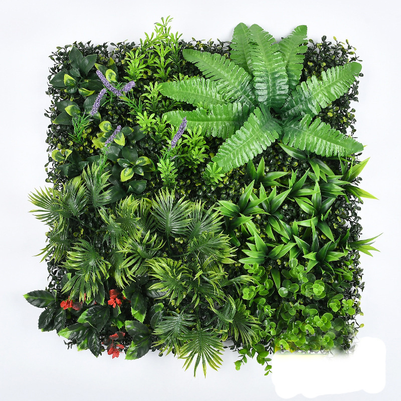 Assorted Plastic Greenery Wall Artificial Vertical Grass Artificial Vertical Garden for Outdoor Garden Wall Decor