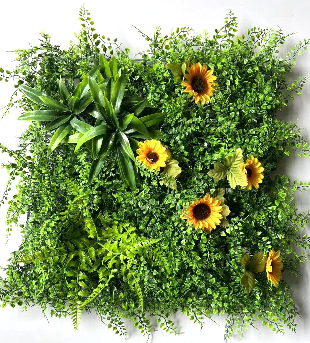 Assorted Plastic Greenery Wall Artificial Vertical Grass Artificial Vertical Garden for Outdoor Garden Wall Decor