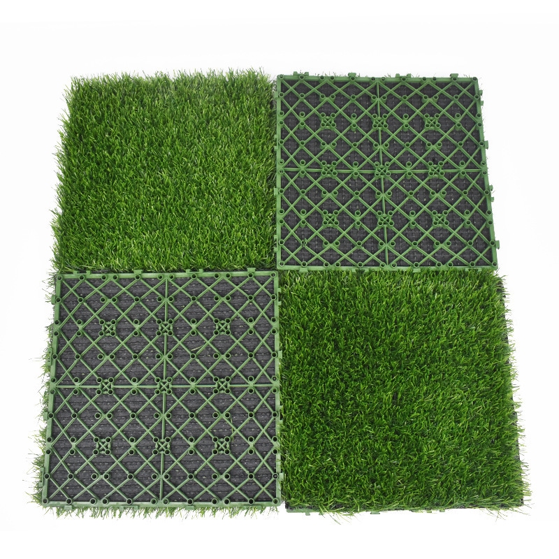 Artificial Grass Squares Tiles Small Faux Grass Patch Turf Mat Grass for Crafts Patio Wall Decor Green