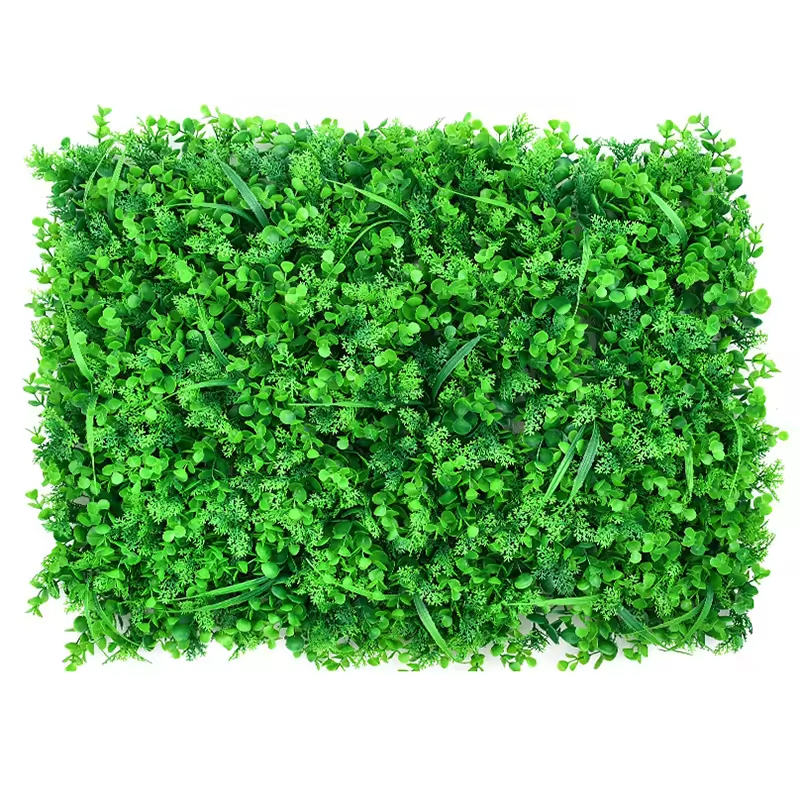 PE Plastic Green Grass Panel on Sale Artificial Plant Privacy Plant Flower Wall for Garden Decorationplastic Flower Wall Green