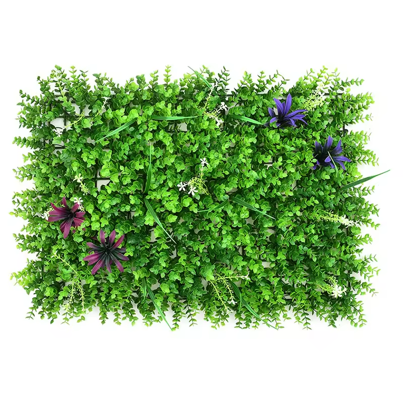 PE Plastic Green Grass Panel on Sale Artificial Plant Privacy Plant Flower Wall for Garden Decorationplastic Flower Wall Green