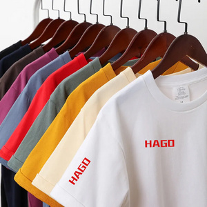 High quality organic bamboo t shirt men organic cotton t-shirts with printing custom logo heavyweight  T shirts for men