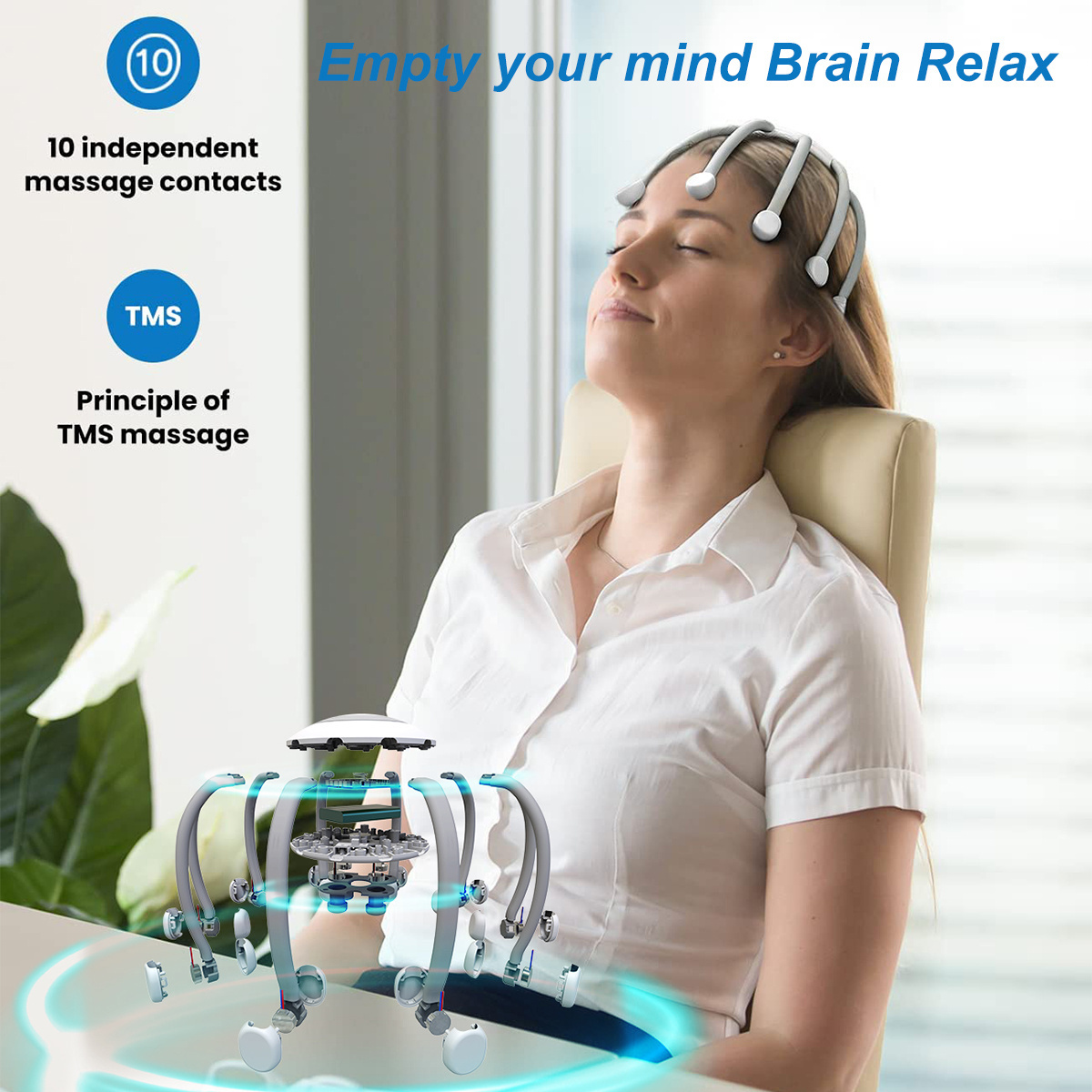 OEM Stress Fatigue Tension Relieve Head Massager electric vibrating automatic massage head scalp scratcher rechargeable