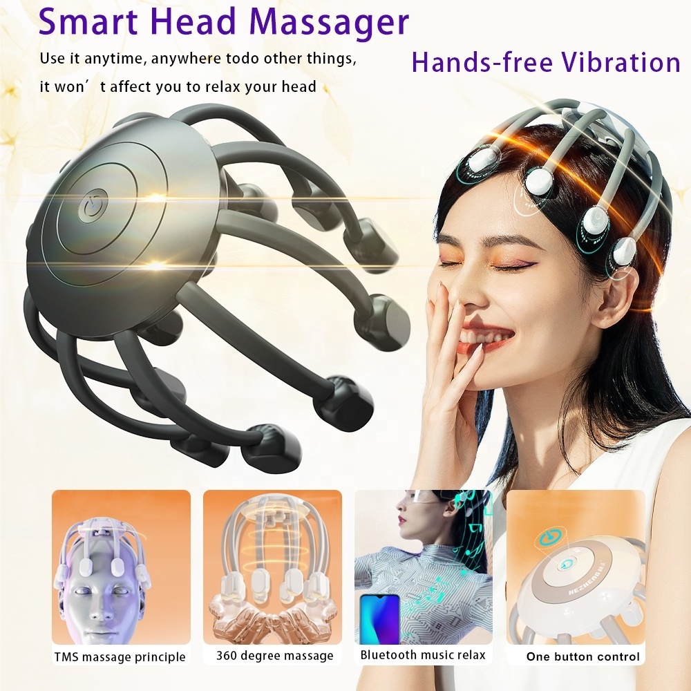 Most Popular Electric Head Massager for Stress Fatigue Wellness Relax,decompress & improve sleep Octopus Scalp Vibration Massage