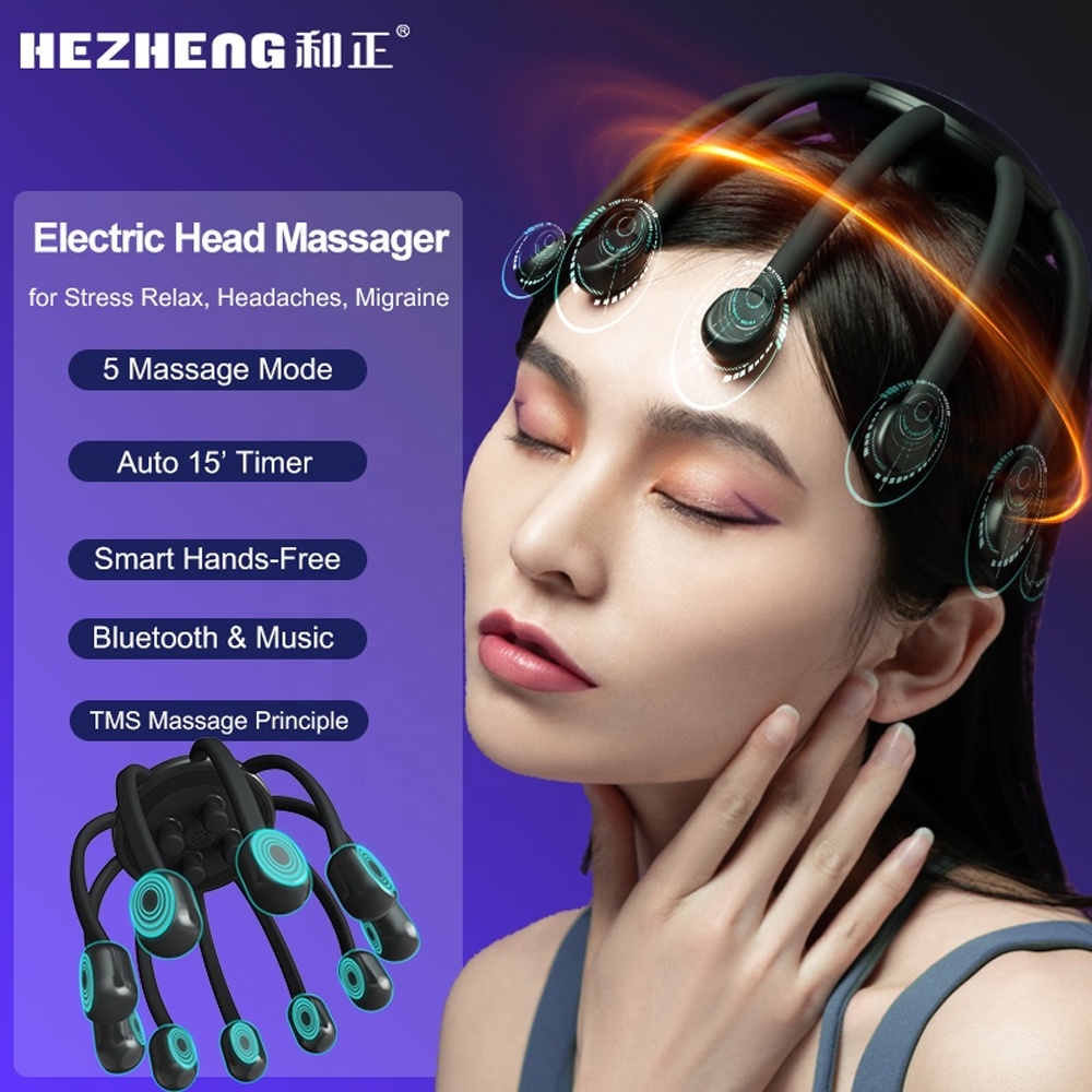 Most Popular Electric Head Massager for Stress Fatigue Wellness Relax,decompress & improve sleep Octopus Scalp Vibration Massage