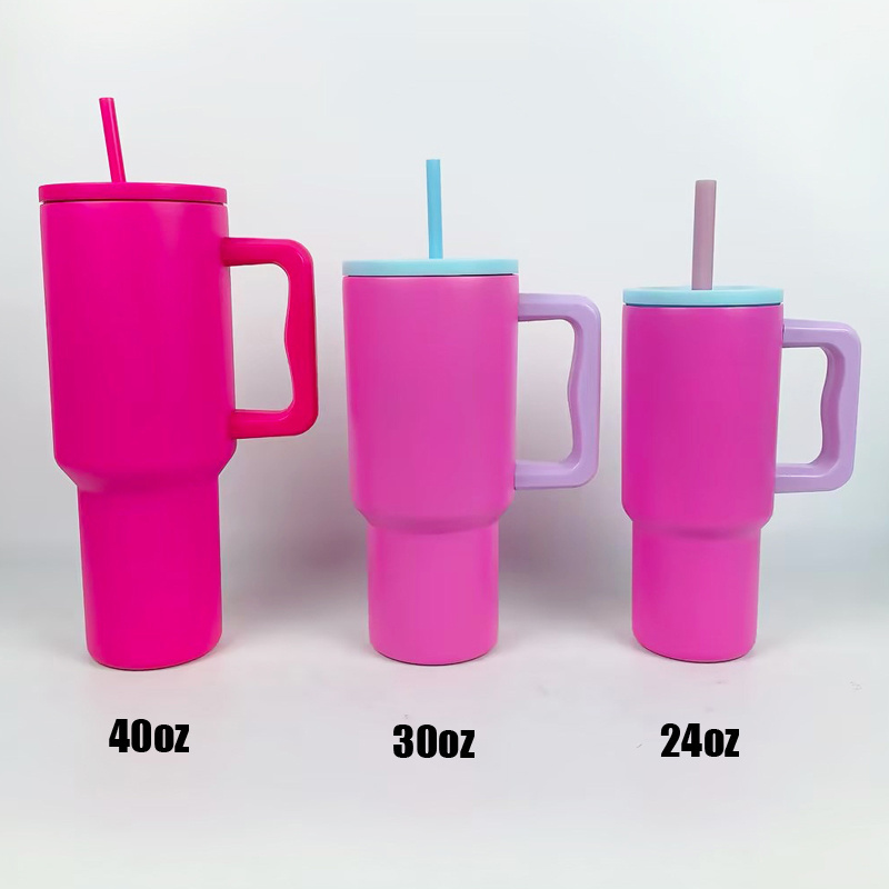 New Arrival 24oz Tumbler with Handle and Straw Lid Kids Trek 24 oz Tumbler Insulated Reusable Stainless Steel Water Bottle