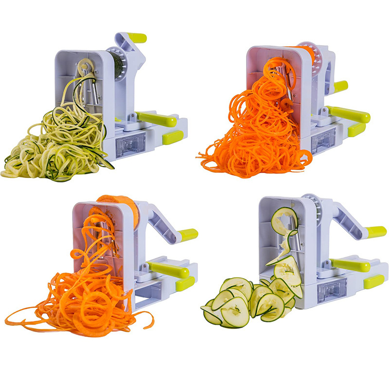 Onion Cutter 5-Blade Spiralizer Multifunctional Vegetable Cutter Slicer Chopper Kitchen Gadgets Foldable  Green Onion Cutter