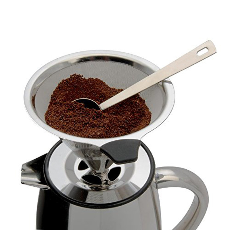 Conical Burr Coffee Grinder Stainless Steel Hand Crank Travel Set with Pour Over Coffee Dripper Coffee Maker