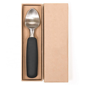 Ice Cream Scoop - Heavy Duty Stainless Steel Icecream Scooper With Non-Slip Rubber Grip - Professional Metal Ice-Cream Spade