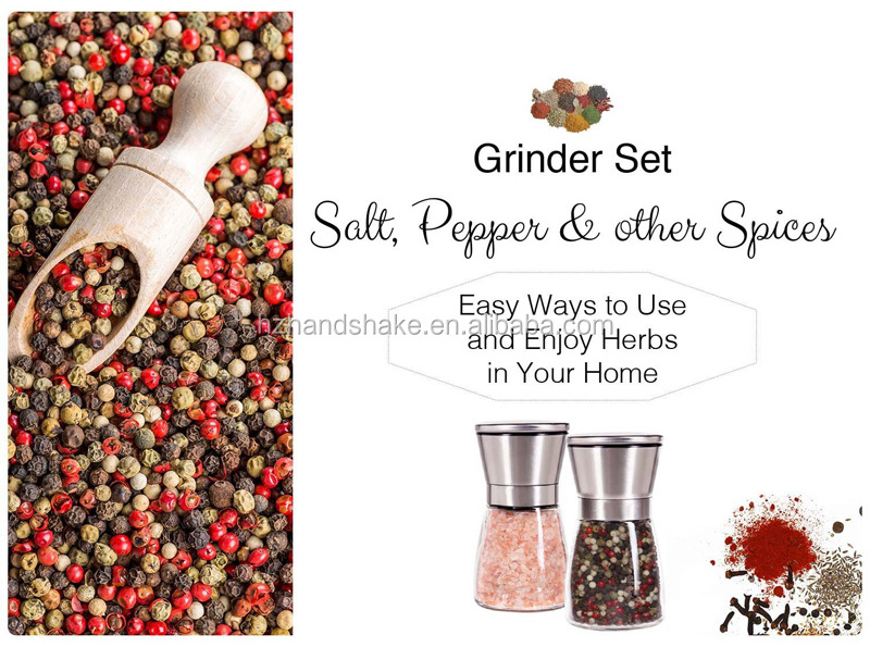 Salt And Pepper Grinder Set Luxury Pepper Mill and Salt Mill Adjustable Coarseness Ceramic Spices Grinder Elegant Pepper Mill