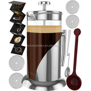 French Press Coffee & Tea Maker Complete Bundle | 34 Oz | Best Coffee Pot with Stainless Steel & Double German Glass