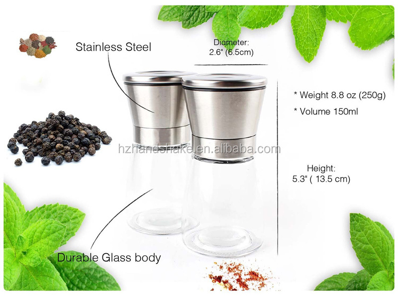 Salt And Pepper Grinder Set Luxury Pepper Mill and Salt Mill Adjustable Coarseness Ceramic Spices Grinder Elegant Pepper Mill